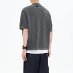 8 seconds Collar Short Sleeve Cardigan — Ash