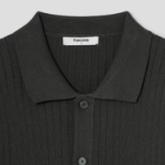 8 seconds Ribbed Collar Short Sleeve Cardigan — Khaki