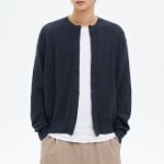 8 seconds Cool Touch Round Button Cardigan — Navy