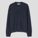 8 seconds Cool Touch Round Button Cardigan — Navy