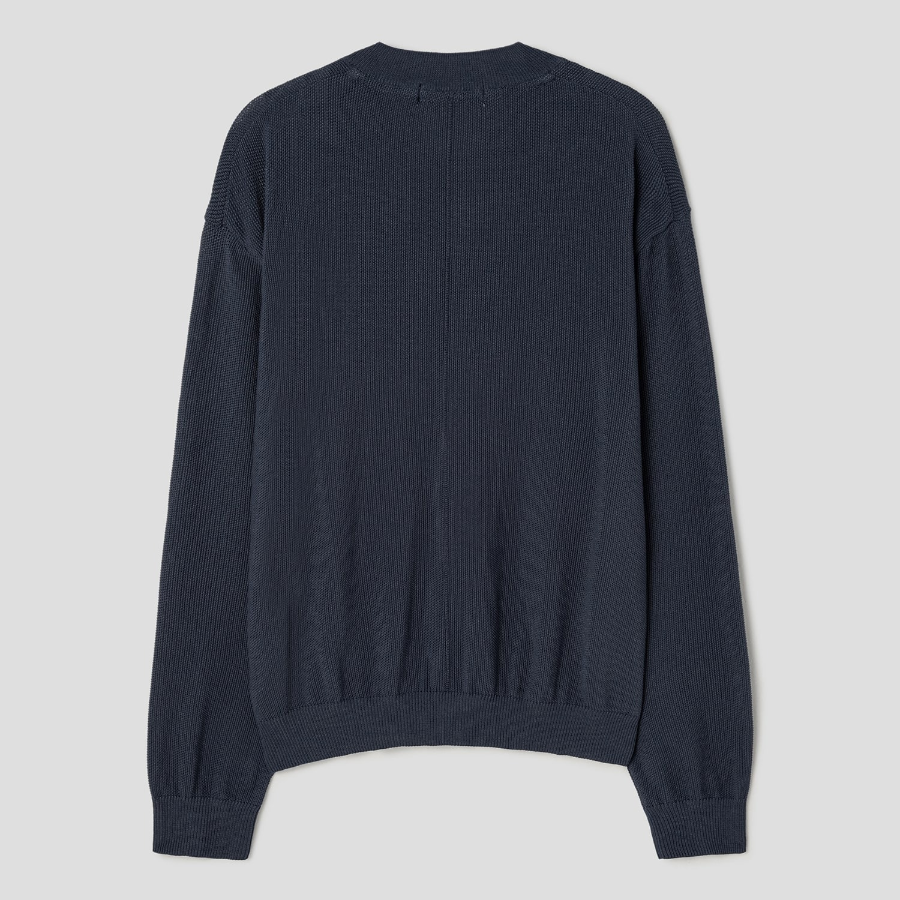 8 seconds Cool Touch Round Button Cardigan — Navy