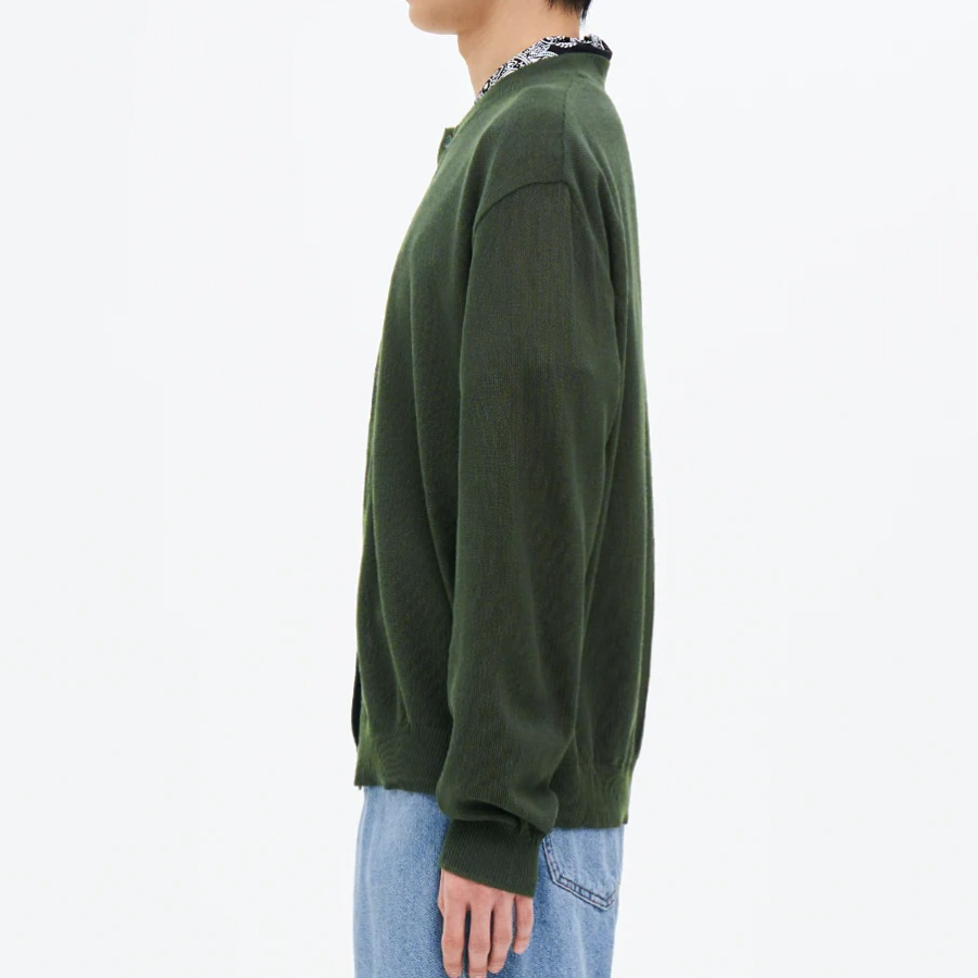 8 seconds Cool Touch Round Button Cardigan — Khaki