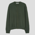 8 seconds Cool Touch Round Button Cardigan — Khaki