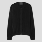8 seconds Cool Touch Round Button Cardigan — Black