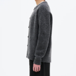 8 seconds Studded Round Neck Cardigan — Ash