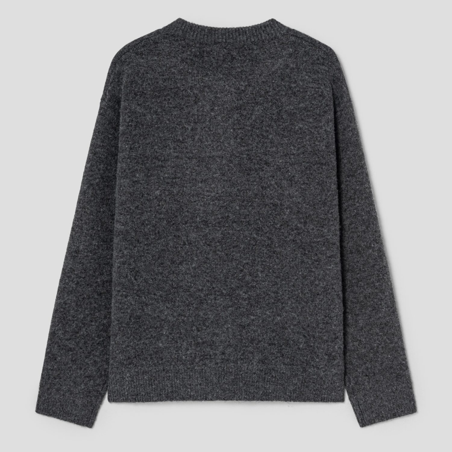 8 seconds Studded Round Neck Cardigan — Ash