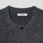 8 seconds Studded Round Neck Cardigan — Ash