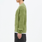 8 seconds Wide Ribbed Cardigan — Light Green