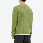 8 seconds Wide Ribbed Cardigan — Light Green