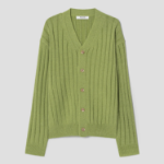 8 seconds Wide Ribbed Cardigan — Light Green