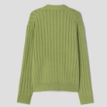 8 seconds Wide Ribbed Cardigan — Light Green