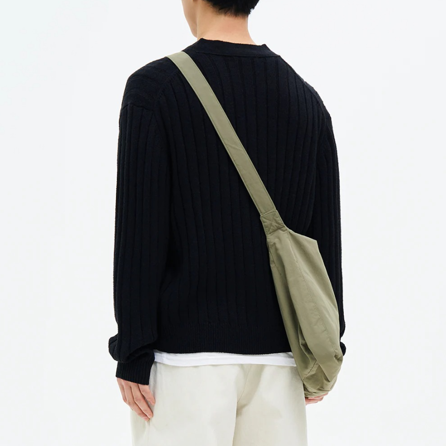 8 seconds Wide Ribbed Cardigan — Black