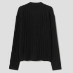 8 seconds Wide Ribbed Cardigan — Black
