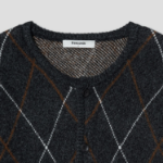 8 seconds Argyle Pattern Round Cardigan — Ash