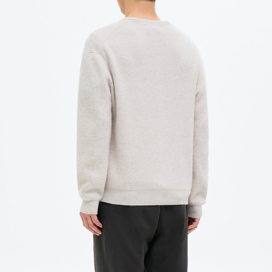 8 seconds Raccoon Blended Round Cardigan — Beige