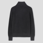 8 seconds Garment Washing High Neck Zip-Up Cardigan — Ash