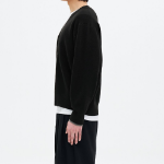 8 seconds Color Block Layered Button Cardigan — Black