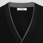 8 seconds Color Block Layered Button Cardigan — Black