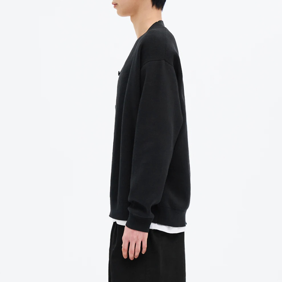 8 seconds Double-Faced Y-Neck Basic Cardigan — Black