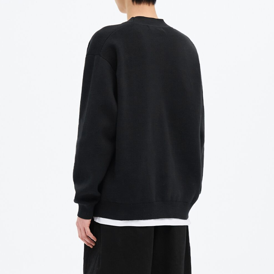 8 seconds Double-Faced Y-Neck Basic Cardigan — Black