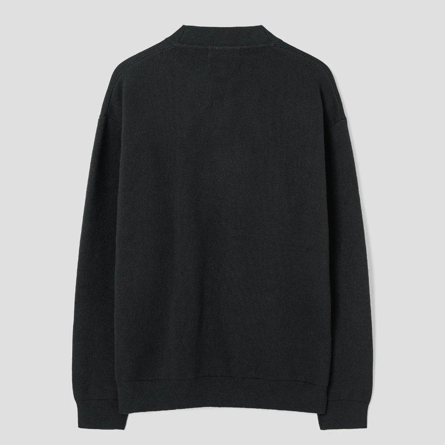 8 seconds Double-Faced Y-Neck Basic Cardigan — Black