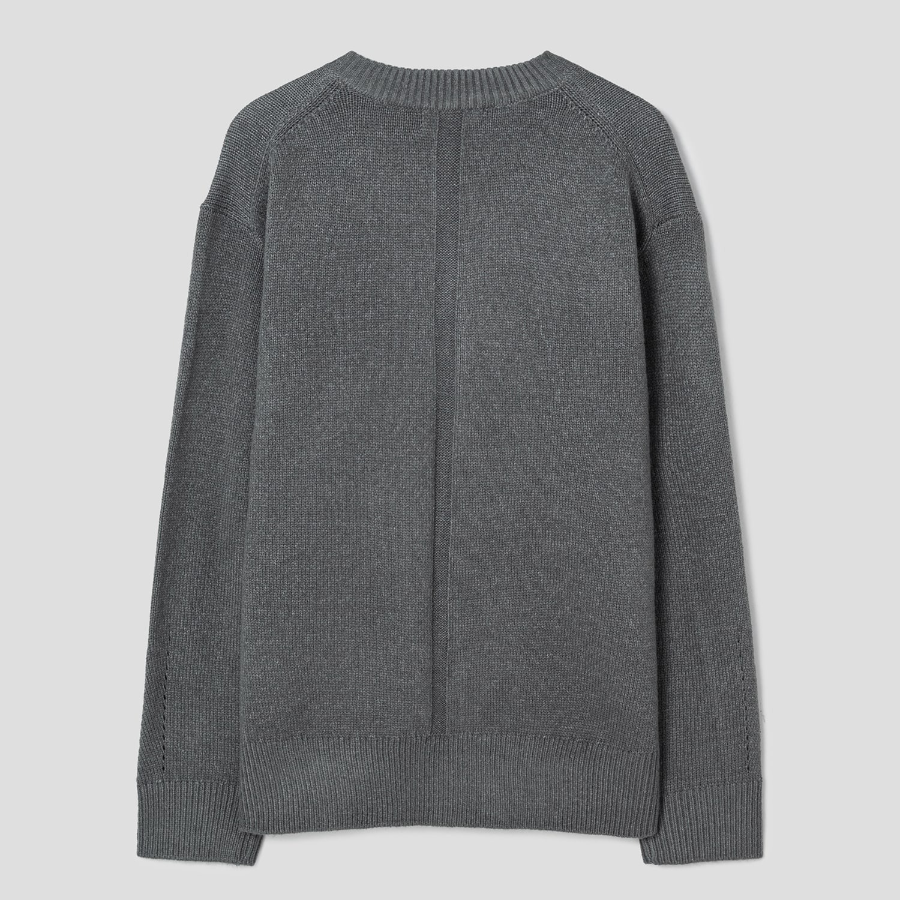 8 seconds Heavy Gauge Round Cardigan — Ash