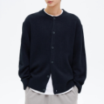 8 seconds Heavy Gauge Round Cardigan — Navy