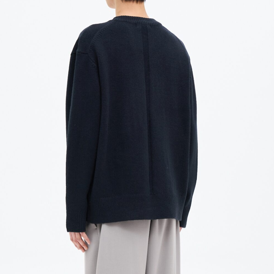 8 seconds Heavy Gauge Round Cardigan — Navy