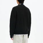8 seconds Bouclé Round Button Cardigan — Black