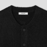 8 seconds Bouclé Round Button Cardigan — Black