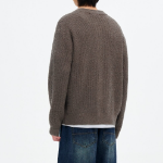 8 seconds Bouclé Round Button Cardigan — Brown