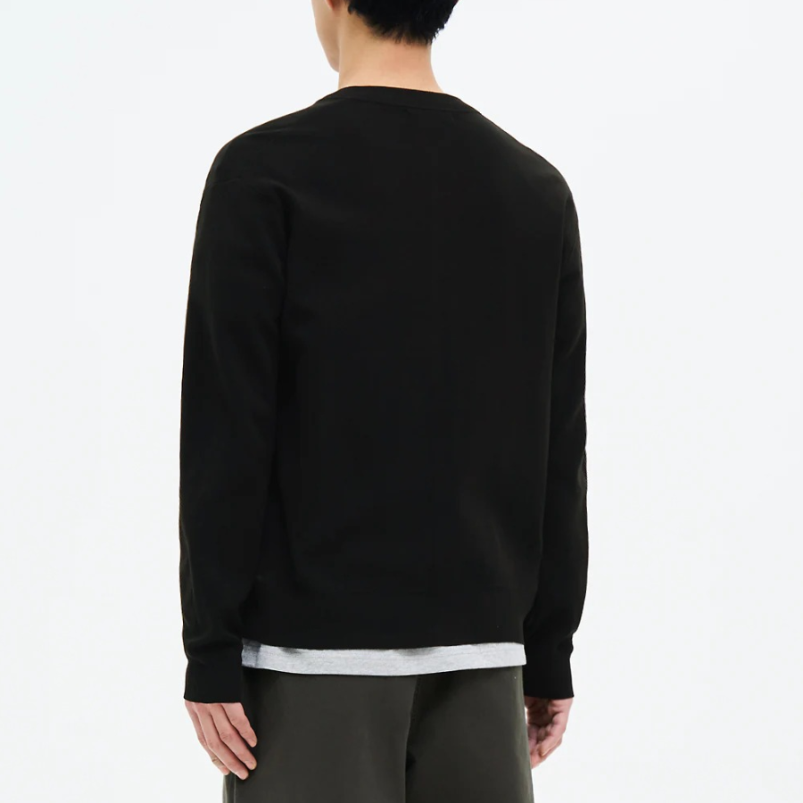 8 seconds Openwork Detail Round Cardigan — Black
