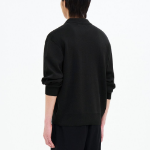 8 seconds Half Milano Collar Zip-Up Cardigan — Black
