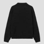 8 seconds Half Milano Collar Zip-Up Cardigan — Black