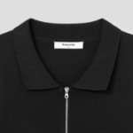 8 seconds Half Milano Collar Zip-Up Cardigan — Black