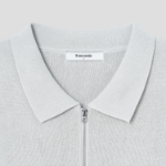 8 seconds Half Milano Collar Zip-Up Cardigan — Light Gray