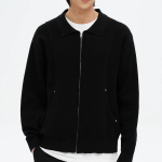 8 seconds Blouson Zip-Up Cardigan — Black