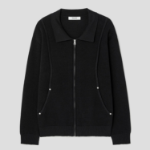 8 seconds Blouson Zip-Up Cardigan — Black