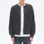 8 seconds Bulky Round-Neck Cardigan — Ash