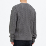 8 seconds Cable Round Zip-Up Cardigan — Gray