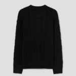 8 seconds Cable Round Zip-Up Cardigan — Black