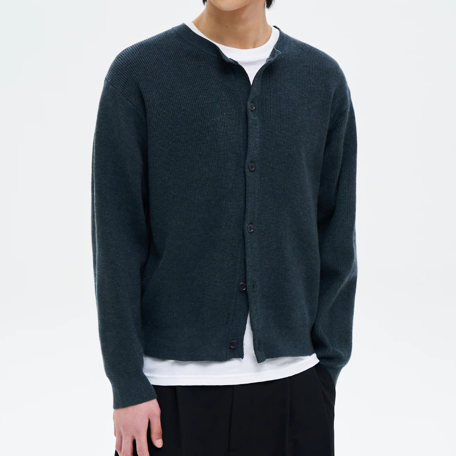 8 seconds Minimal Round Cardigan — Blue