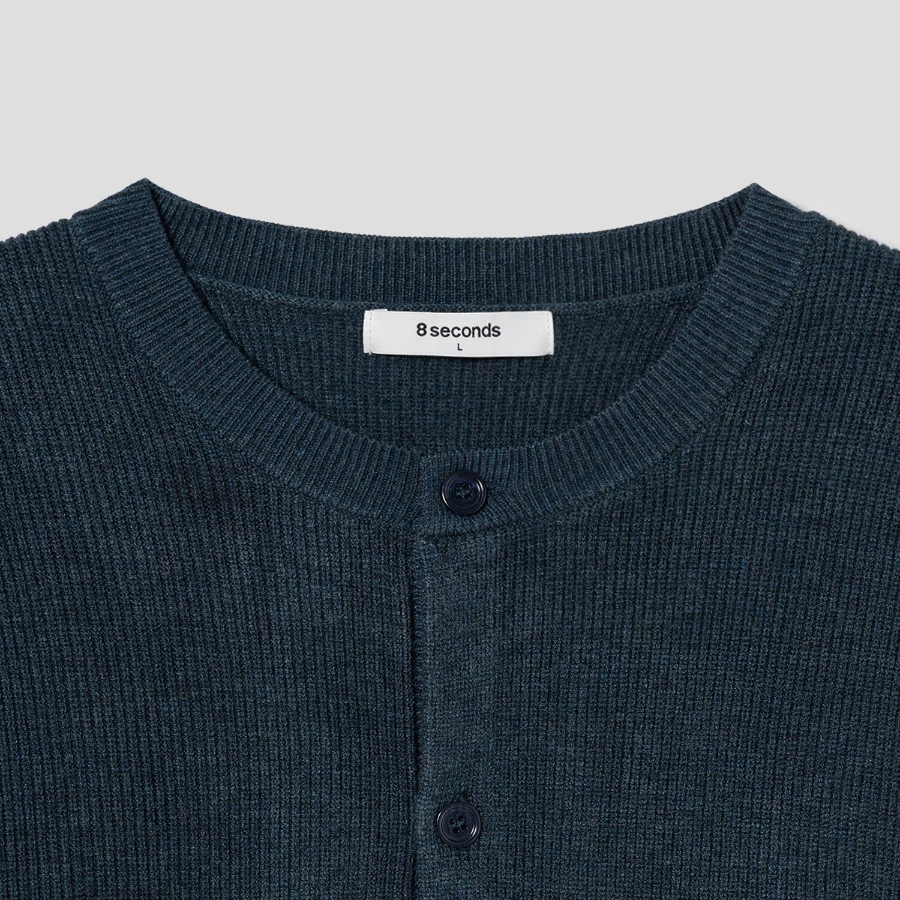 8 seconds Minimal Round Cardigan — Blue