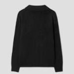 8 seconds Soft Collar Button Cardigan — Black