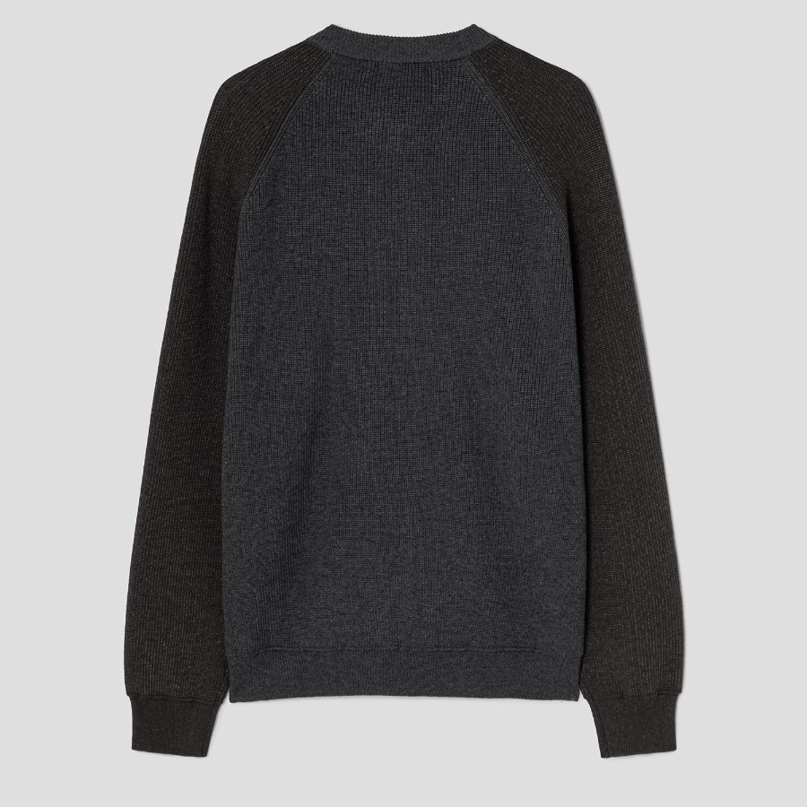 8 seconds Soldier Lettering Round Cardigan — Ash