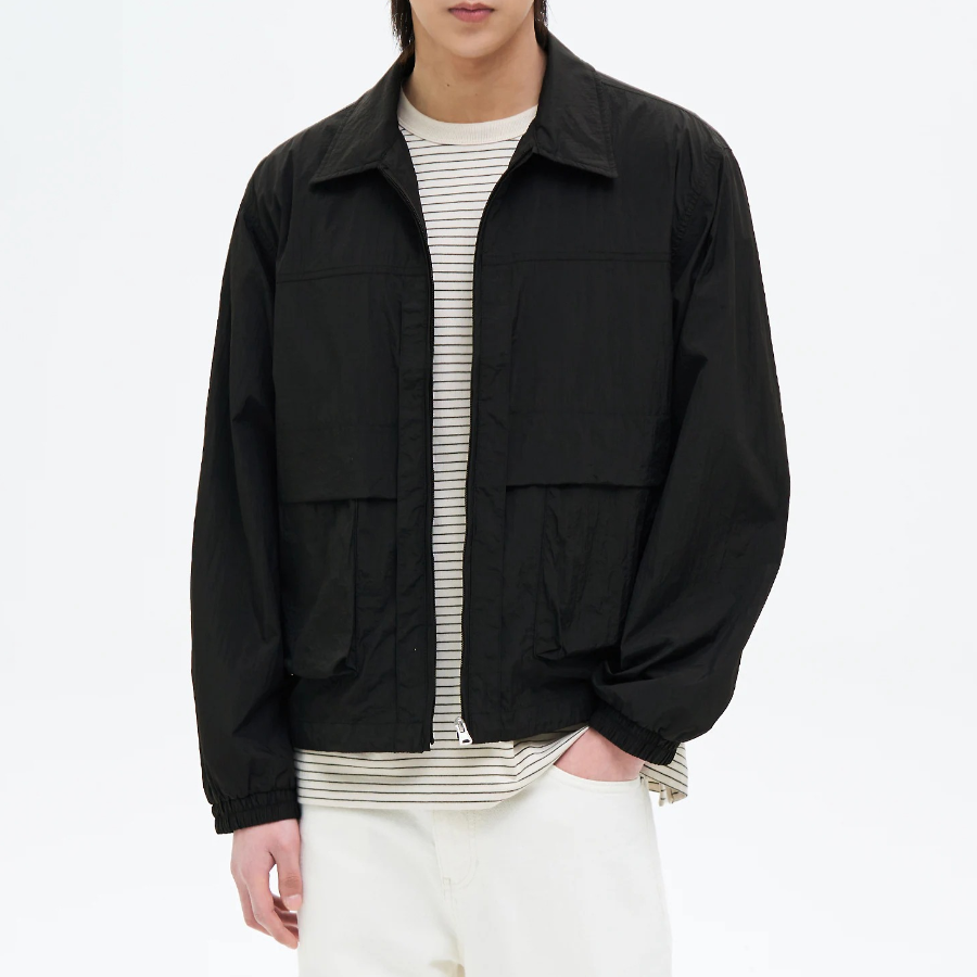 8 seconds Light Collar Windbreaker — Black