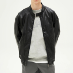 8 seconds Faux Leather Racer Jumper — Black