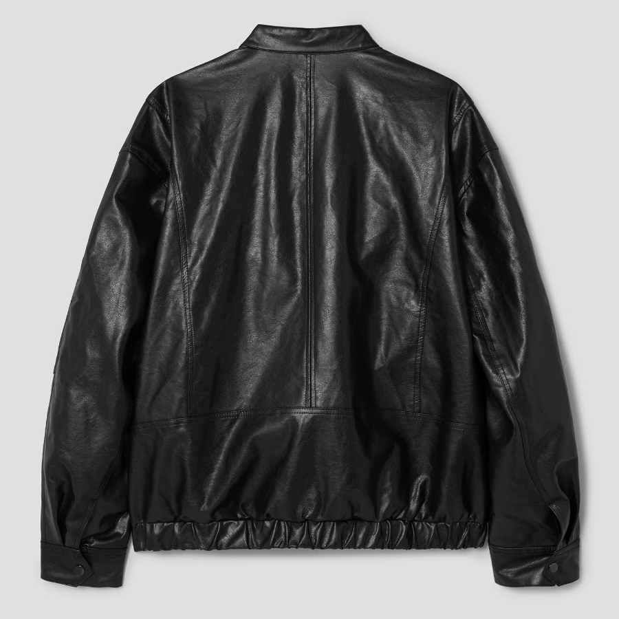 8 seconds Faux Leather Racer Jumper — Black