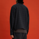 8 seconds Sheer Check Shacket — Navy