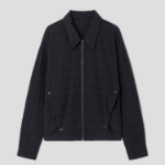 8 seconds Sheer Check Shacket — Navy